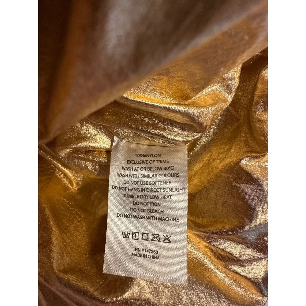 SIMPLY SOUTHERN Metallic Gold Puffy Vest Lightweight Zip Front NWT XL/XXL